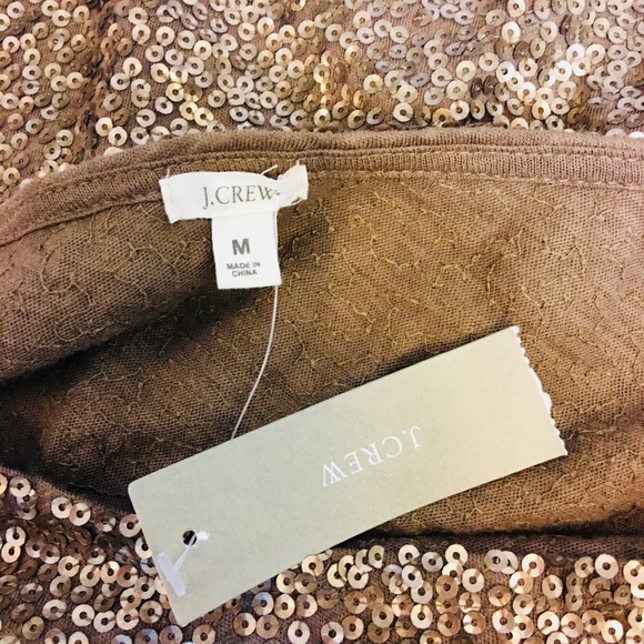 J. Crew women SZ M shimmer sequin long sleeve tee - Picture 7 of 8